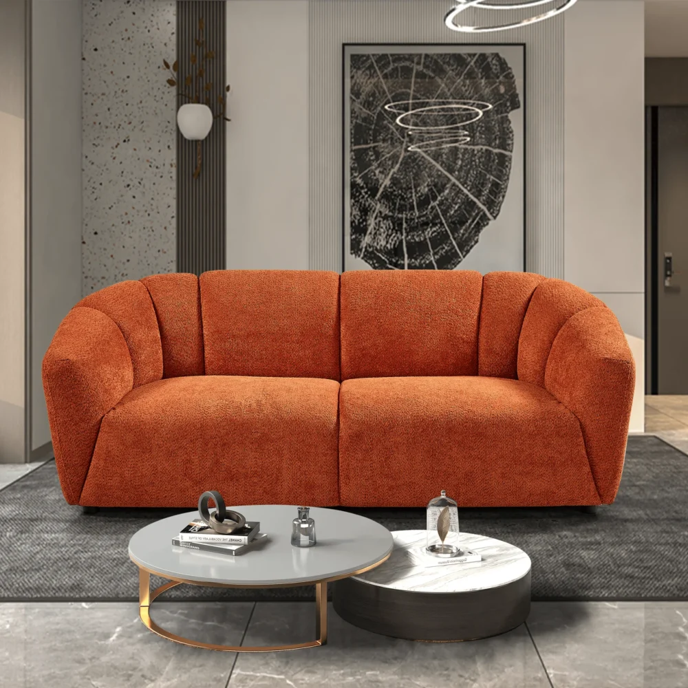 Ador 3 Seater Sofa - Boucle Tangerine – SOLD OUT