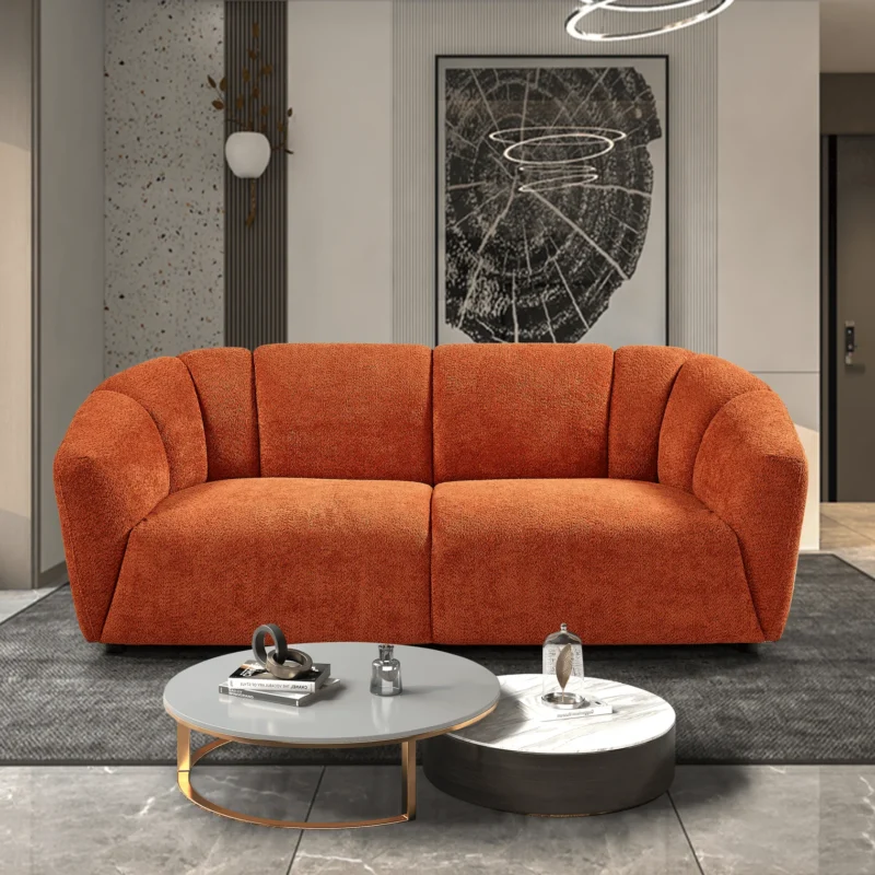 Ador 3 Seater Sofa - Boucle Tangerine – SOLD OUT