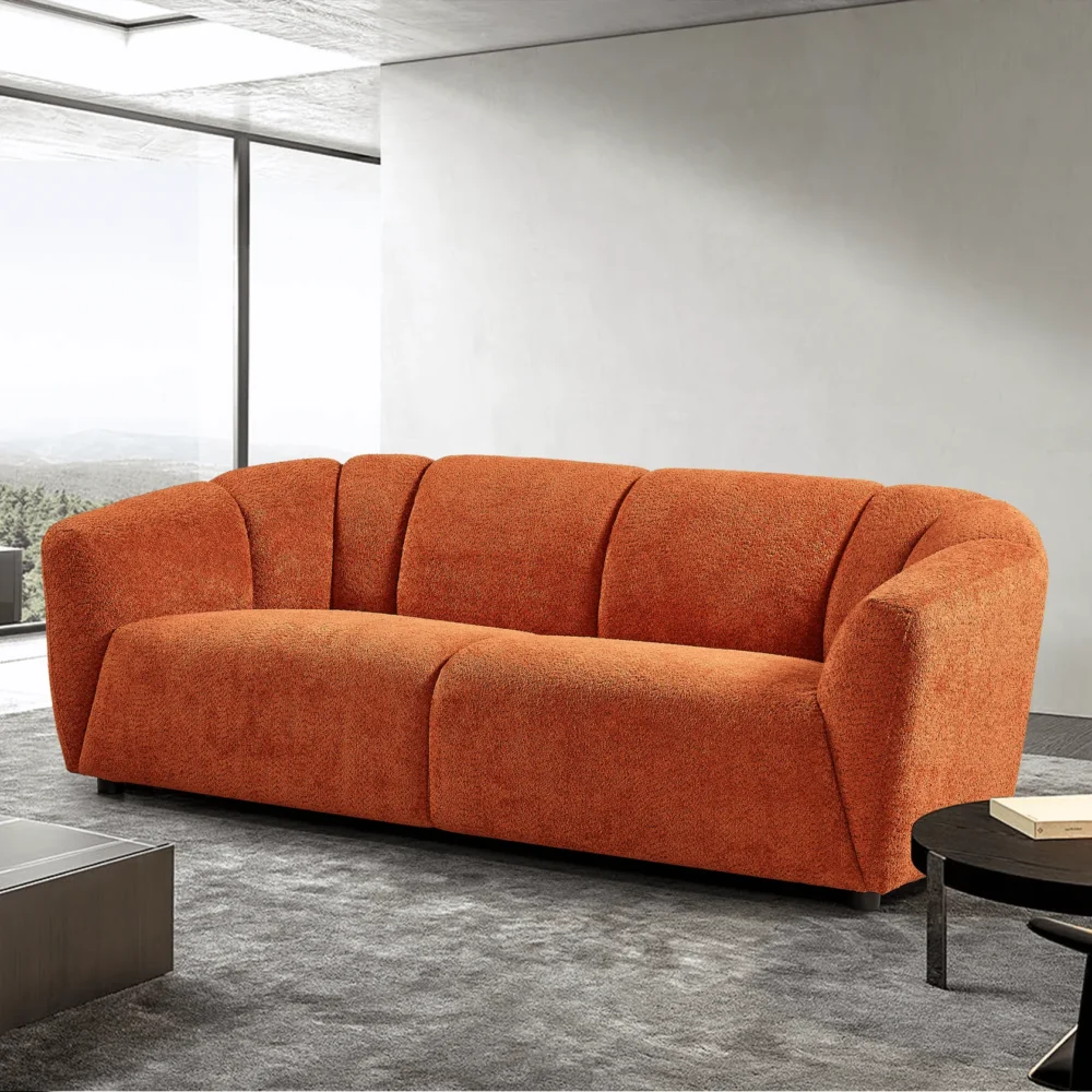 Ador 3 Seater Sofa - Boucle Tangerine – SOLD OUT - Image 2