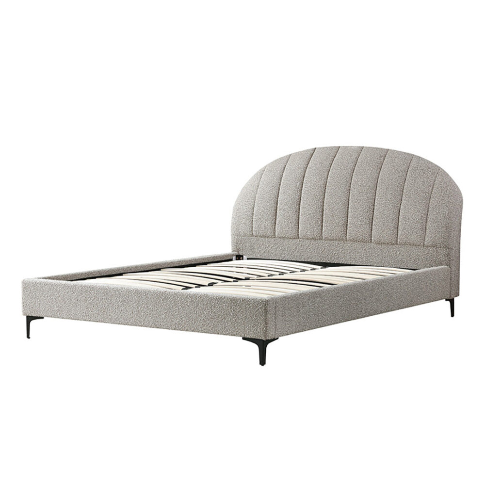 Olin Fabric Queen Bed Frame - Olive Brown Boucle - Image 8