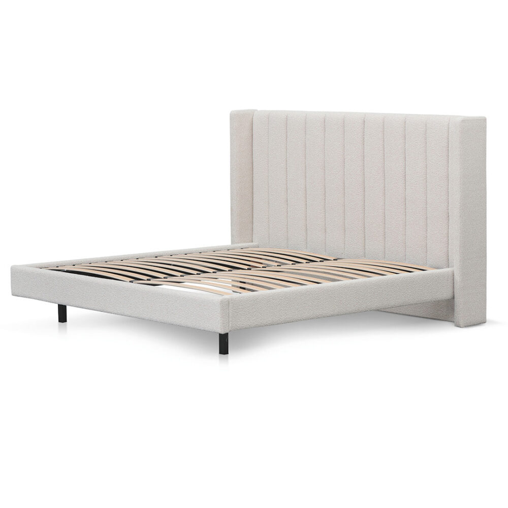 Hillsdale King Bed Frame - Snow Boucle