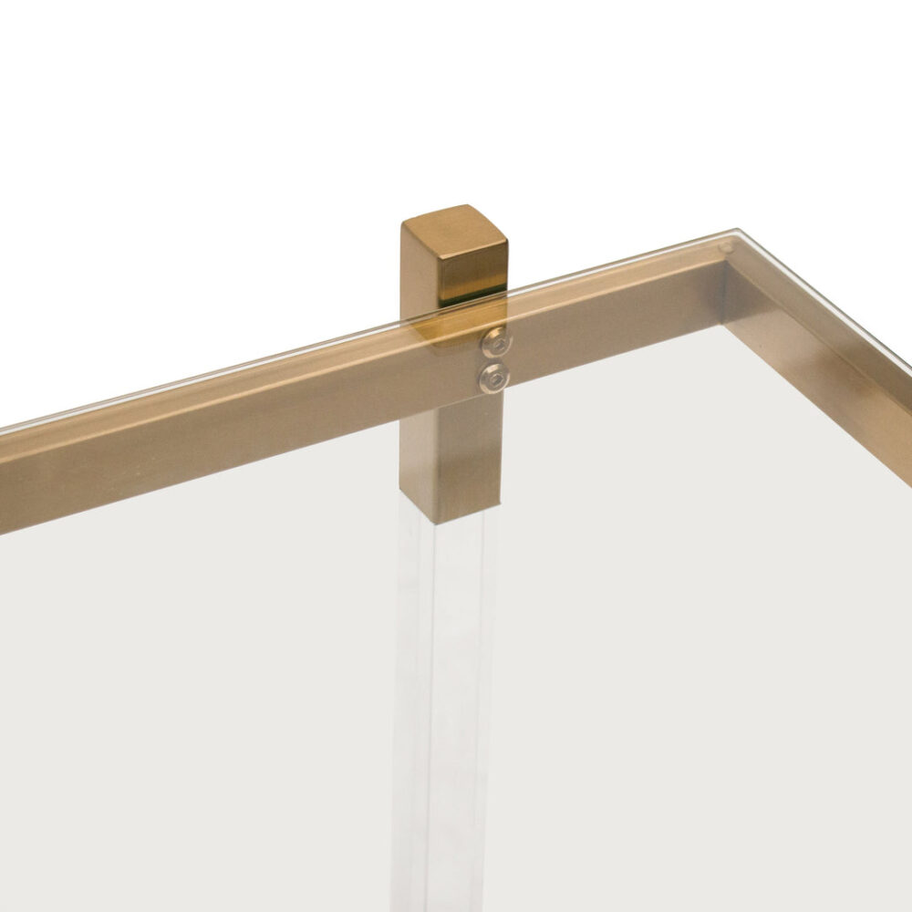 Myron Glass Bar Cart - Brushed Gold - Image 8