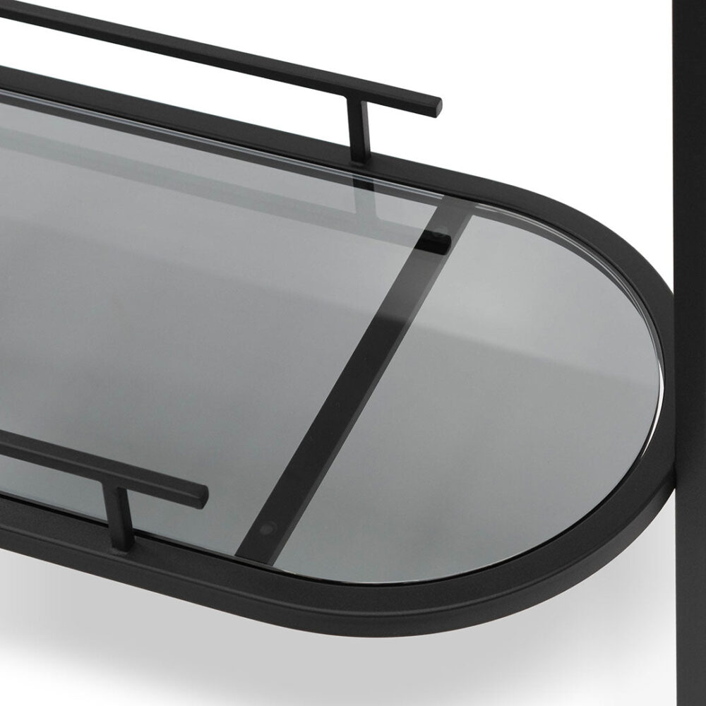 Luigi Glass Bar Cart - Black - Image 7