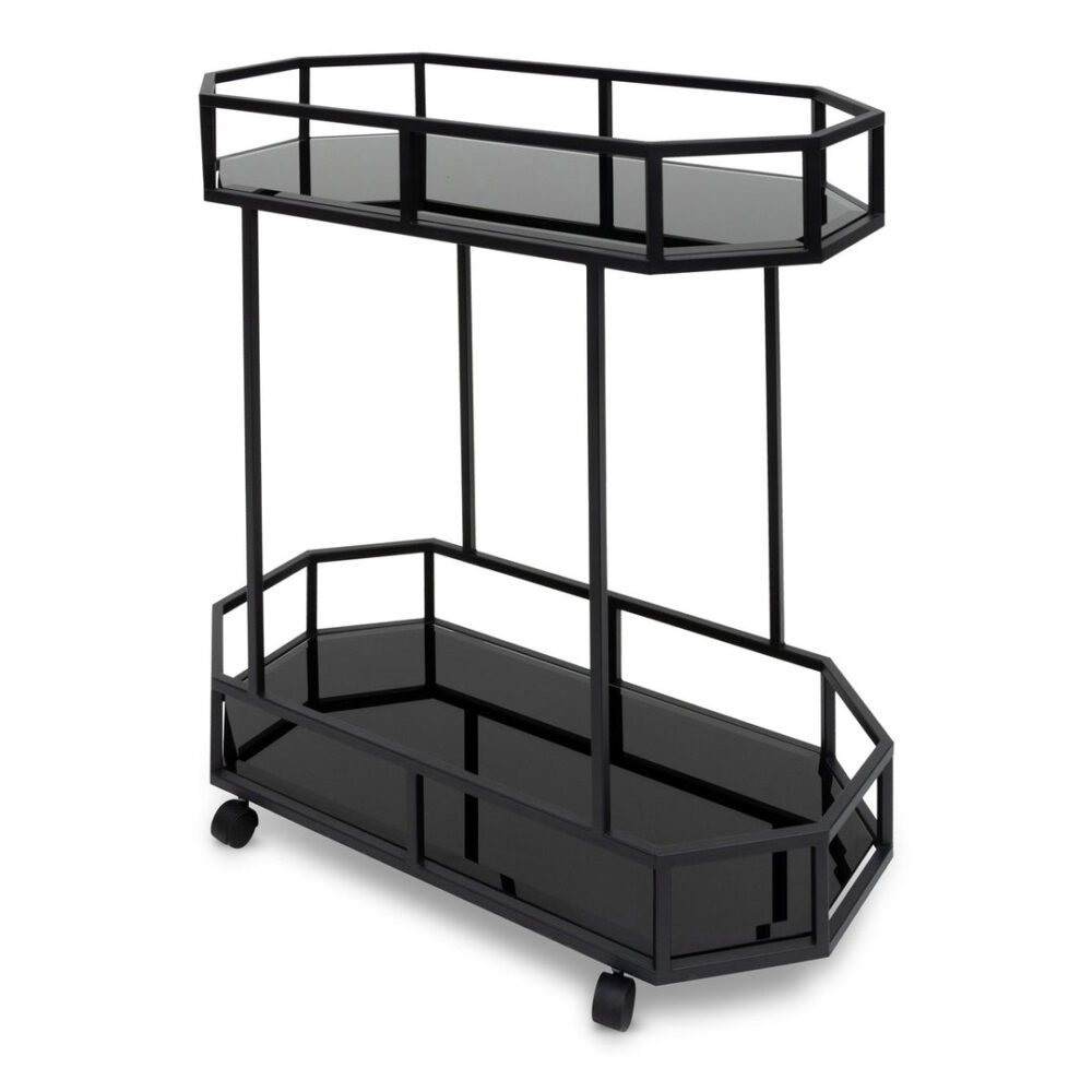 Reggie Bar Cart - Mirror and Black Base
