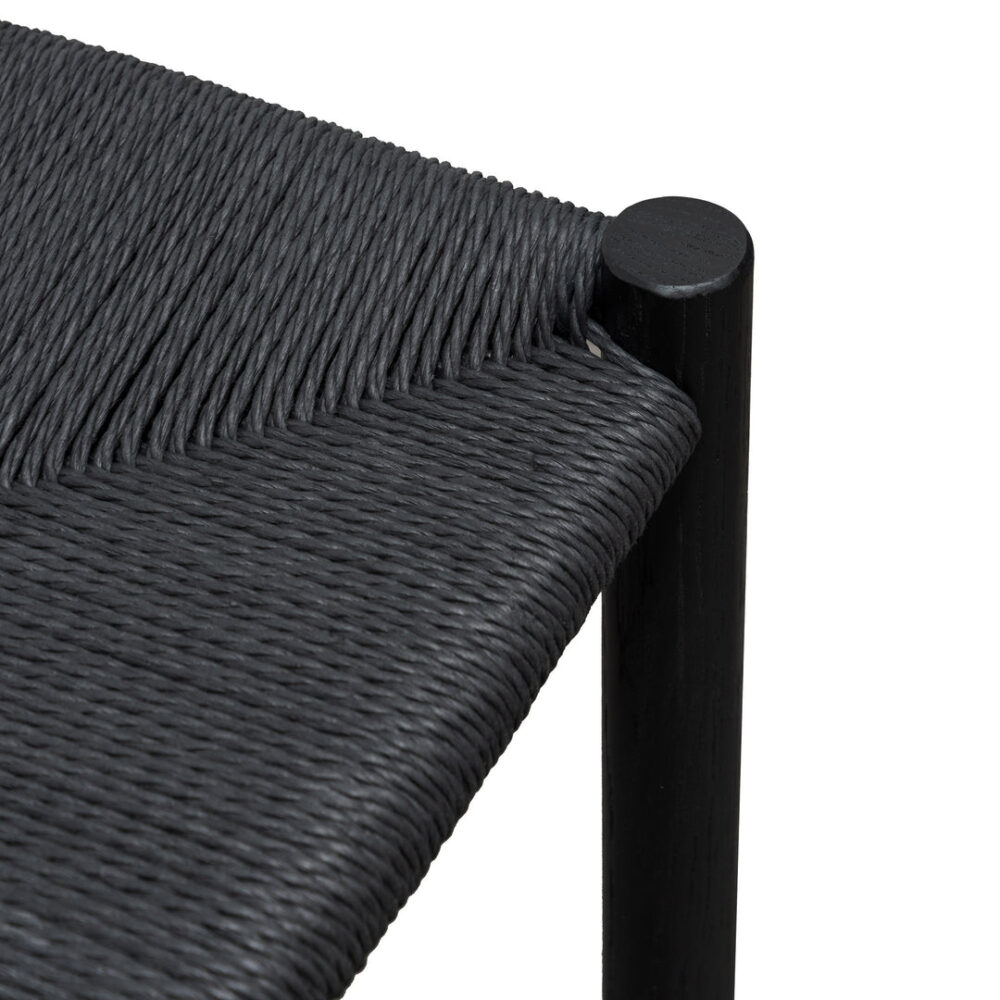 Erika 65cm Black Oak Bar Stool - Black Seat - Image 5