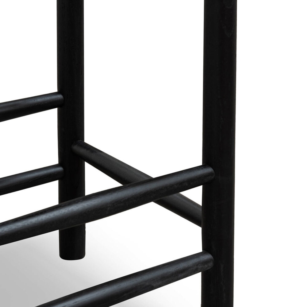 Erika 65cm Black Oak Bar Stool - Black Seat - Image 6