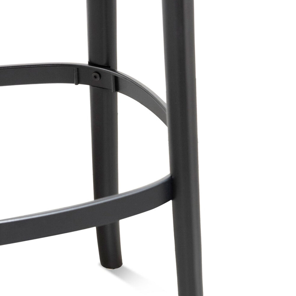 Set of 2 - Josue 65cm Fabric Bar Stool - Black with Pepper Grey Seat - Image 10