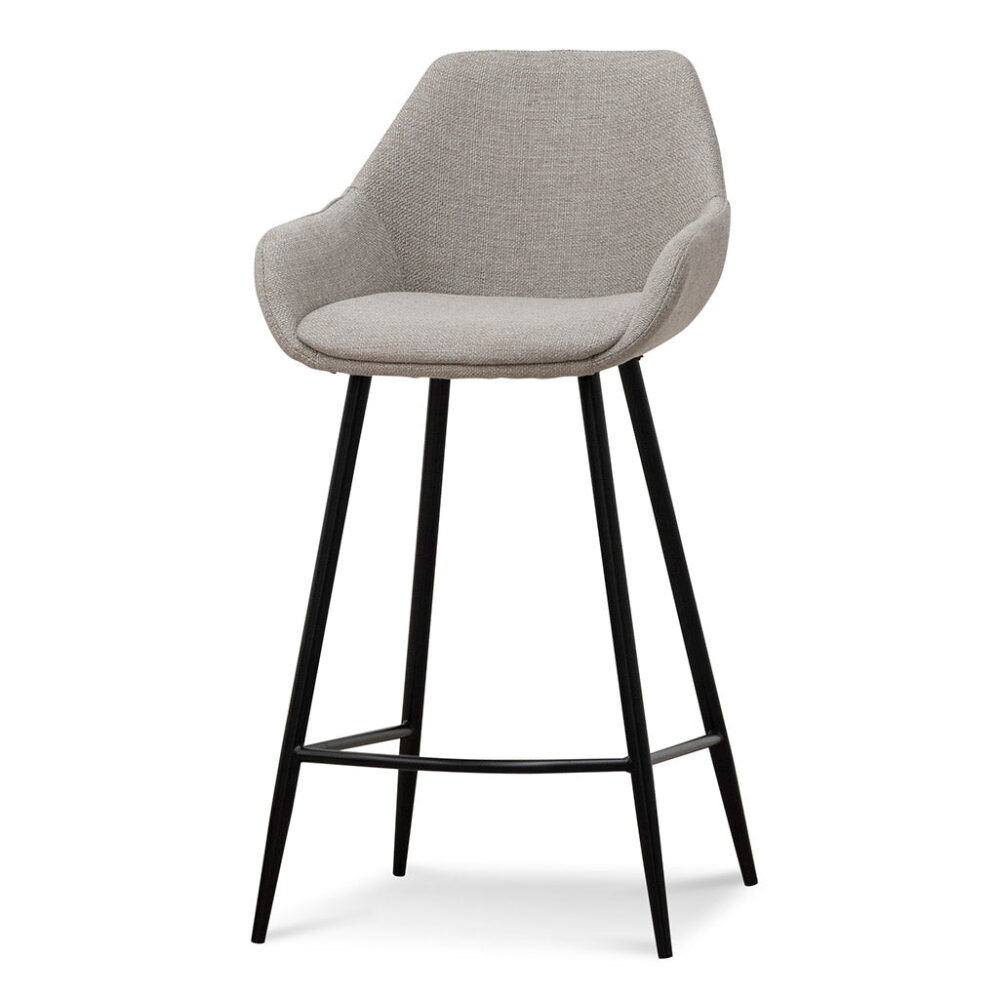 Set of 2 - Cody 68cm Fabric Bar Stool - Beige - Image 2