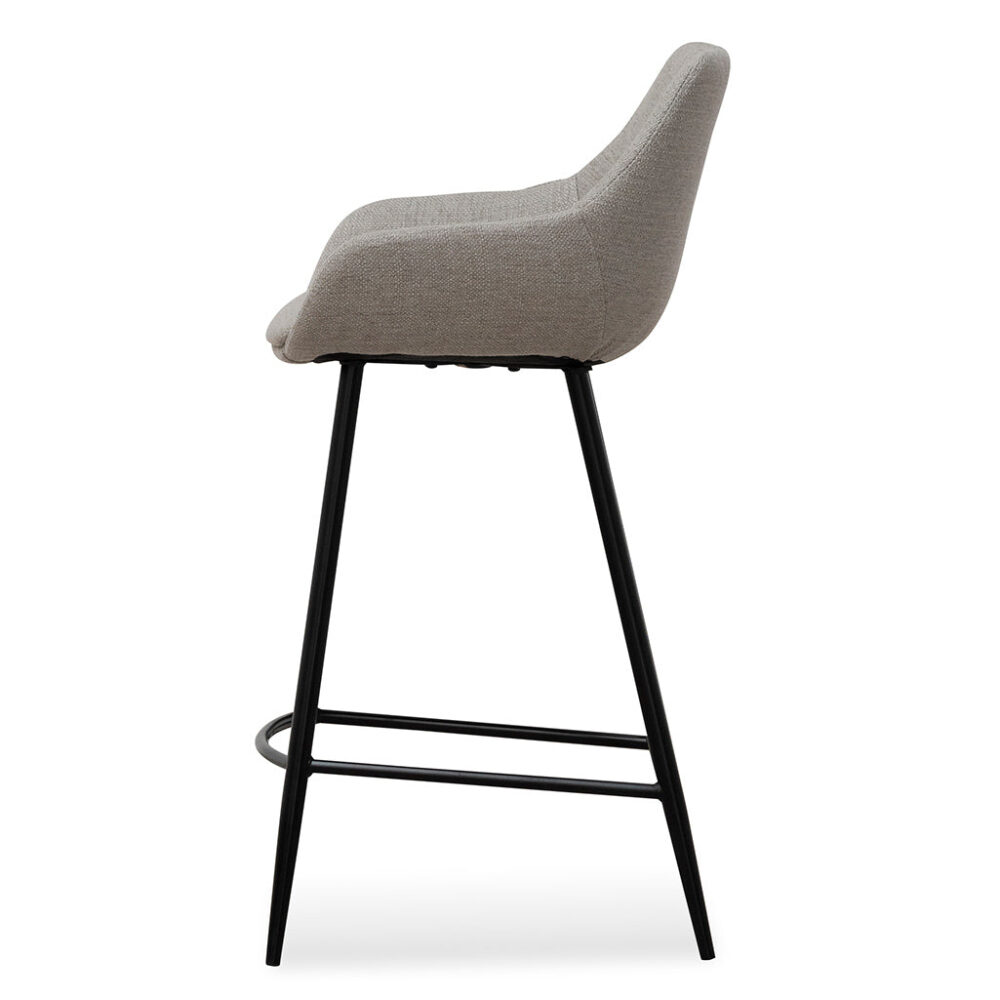 Set of 2 - Cody 68cm Fabric Bar Stool - Beige - Image 4