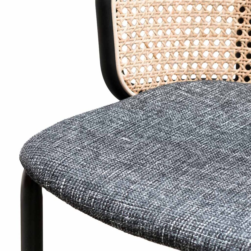 Florine 75cm Fabric Bar Stool - Black Legs - Image 9