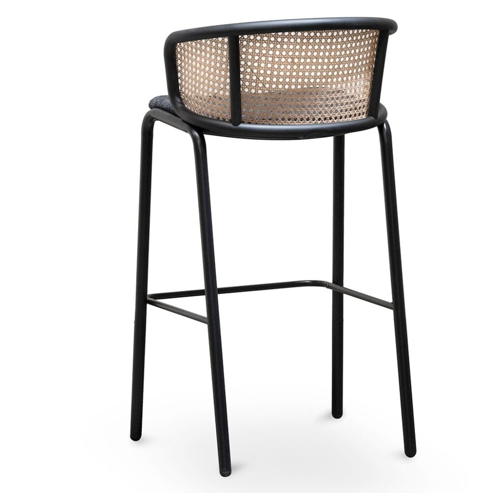Florine 75cm Fabric Bar Stool - Black Legs - Image 4