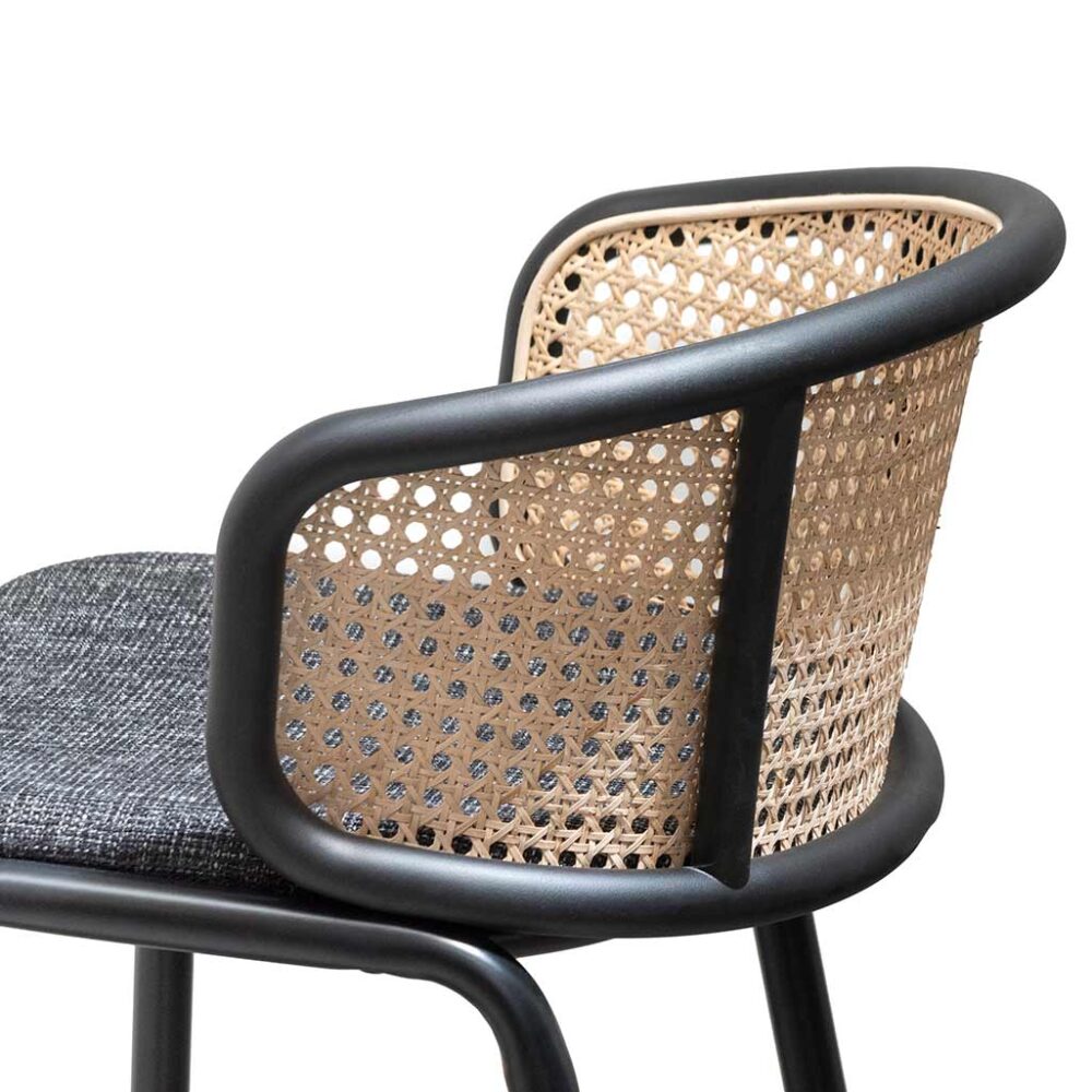 Florine 75cm Fabric Bar Stool - Black Legs - Image 7