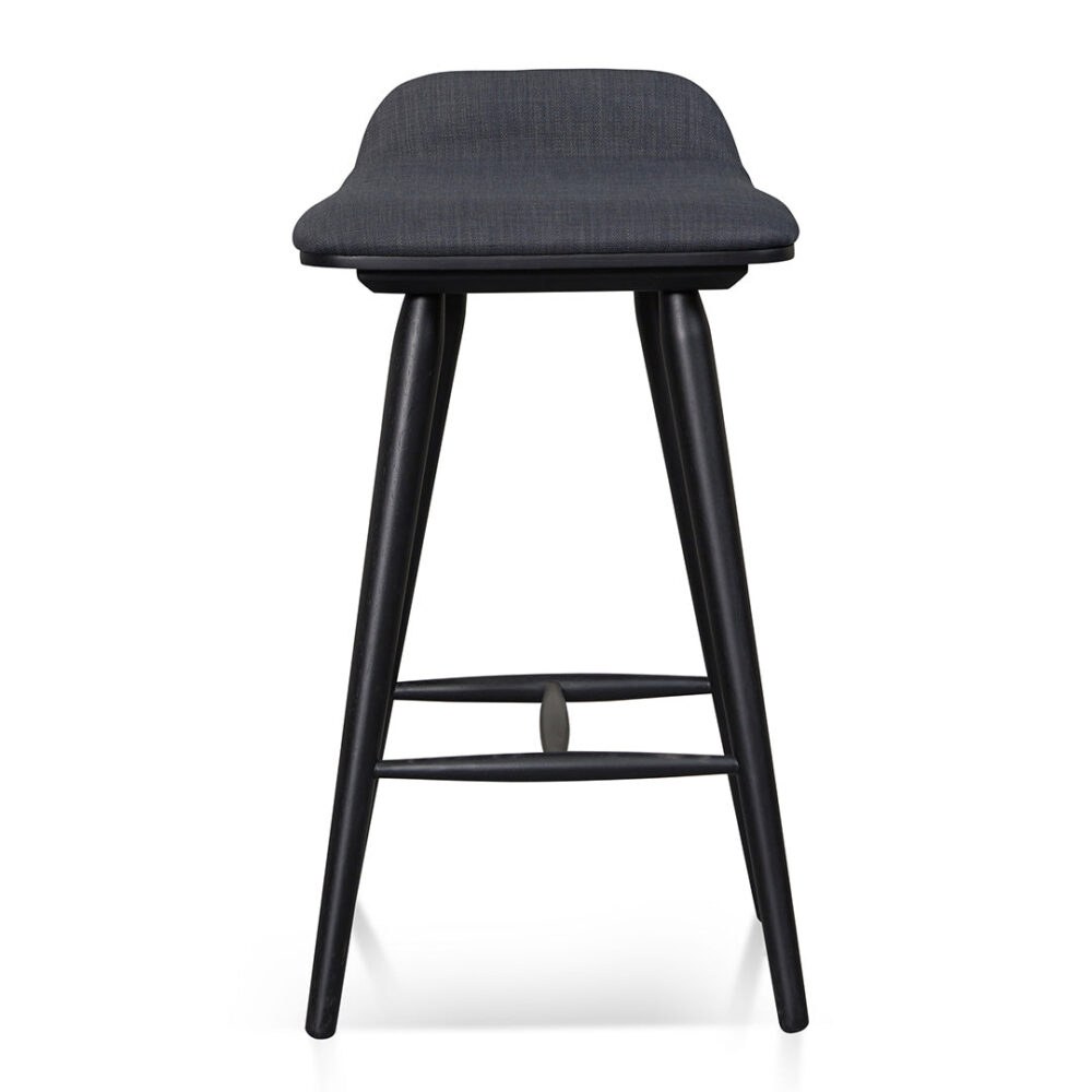 Finn 65cm Wooden Bar Stool - Charcoal Black - Image 2