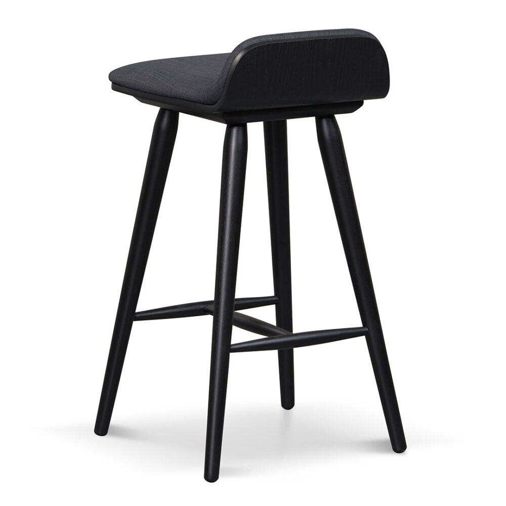 Finn 65cm Wooden Bar Stool - Charcoal Black - Image 5