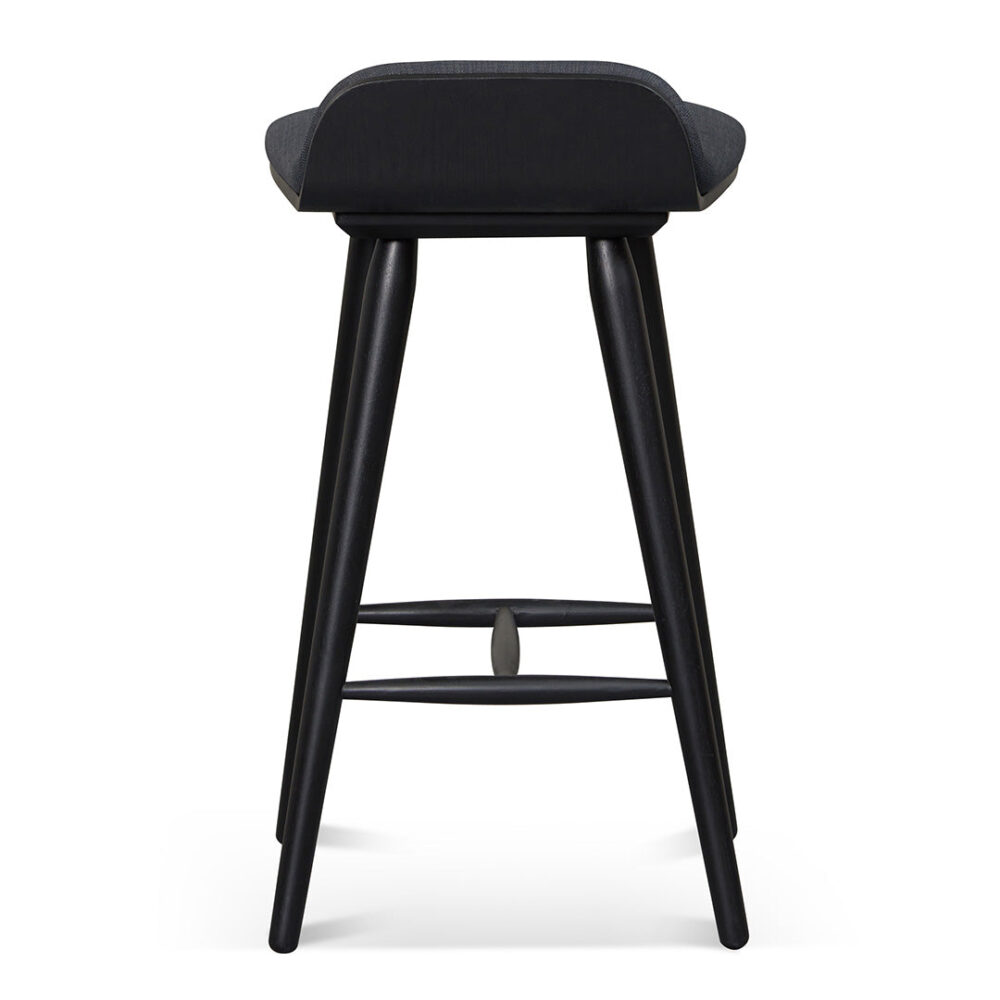 Finn 65cm Wooden Bar Stool - Charcoal Black - Image 6