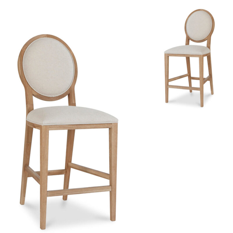 Set of 2 - Lula 65cm Bar Stool - Light Beige
