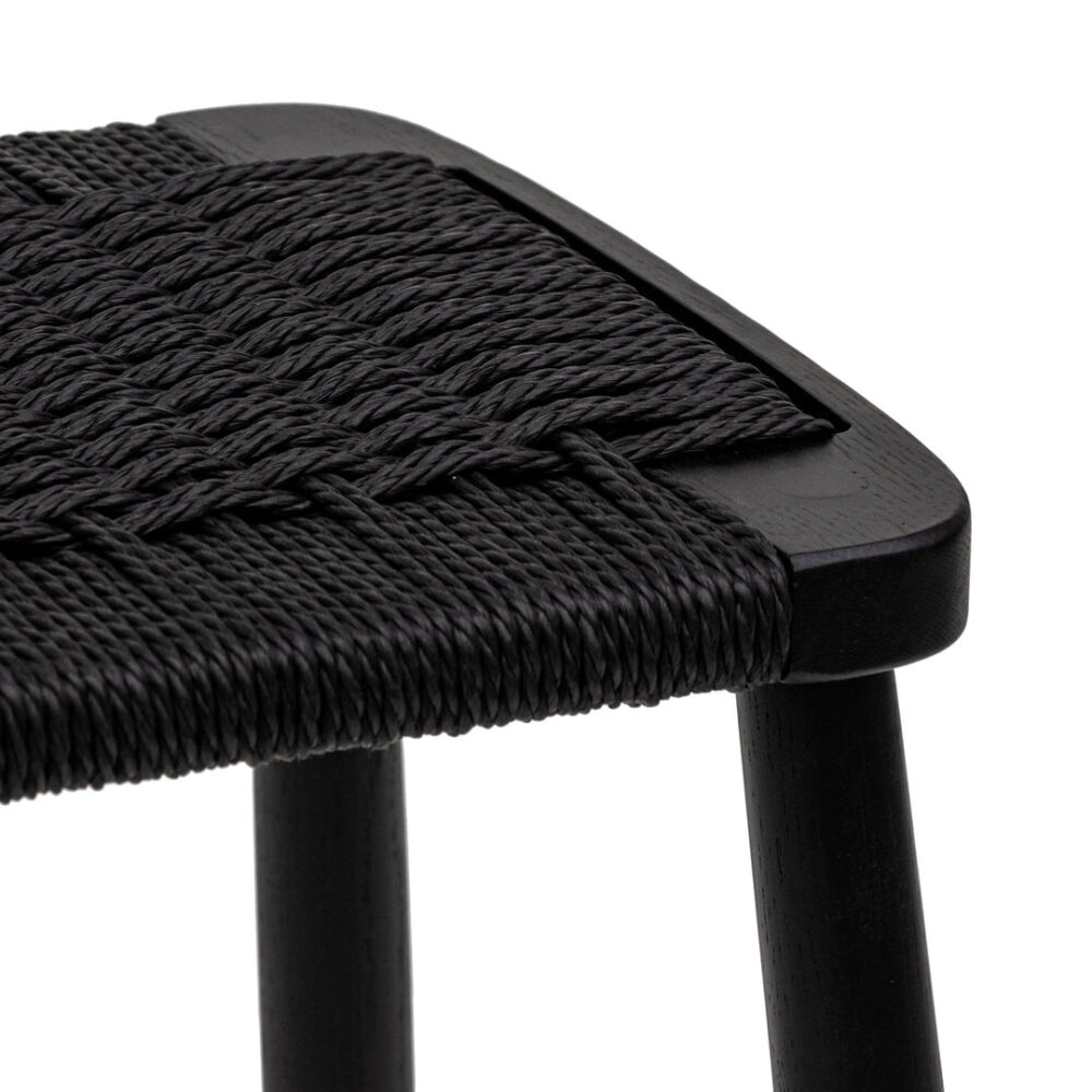Crawford 65cm Bar Stool - Full Black - Image 6
