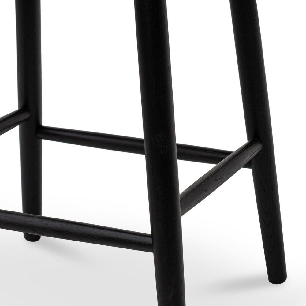 Crawford 65cm Bar Stool - Full Black - Image 7
