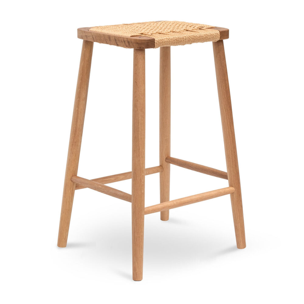 Crawford 65cm Rattan Bar Stool - Natural - Image 3