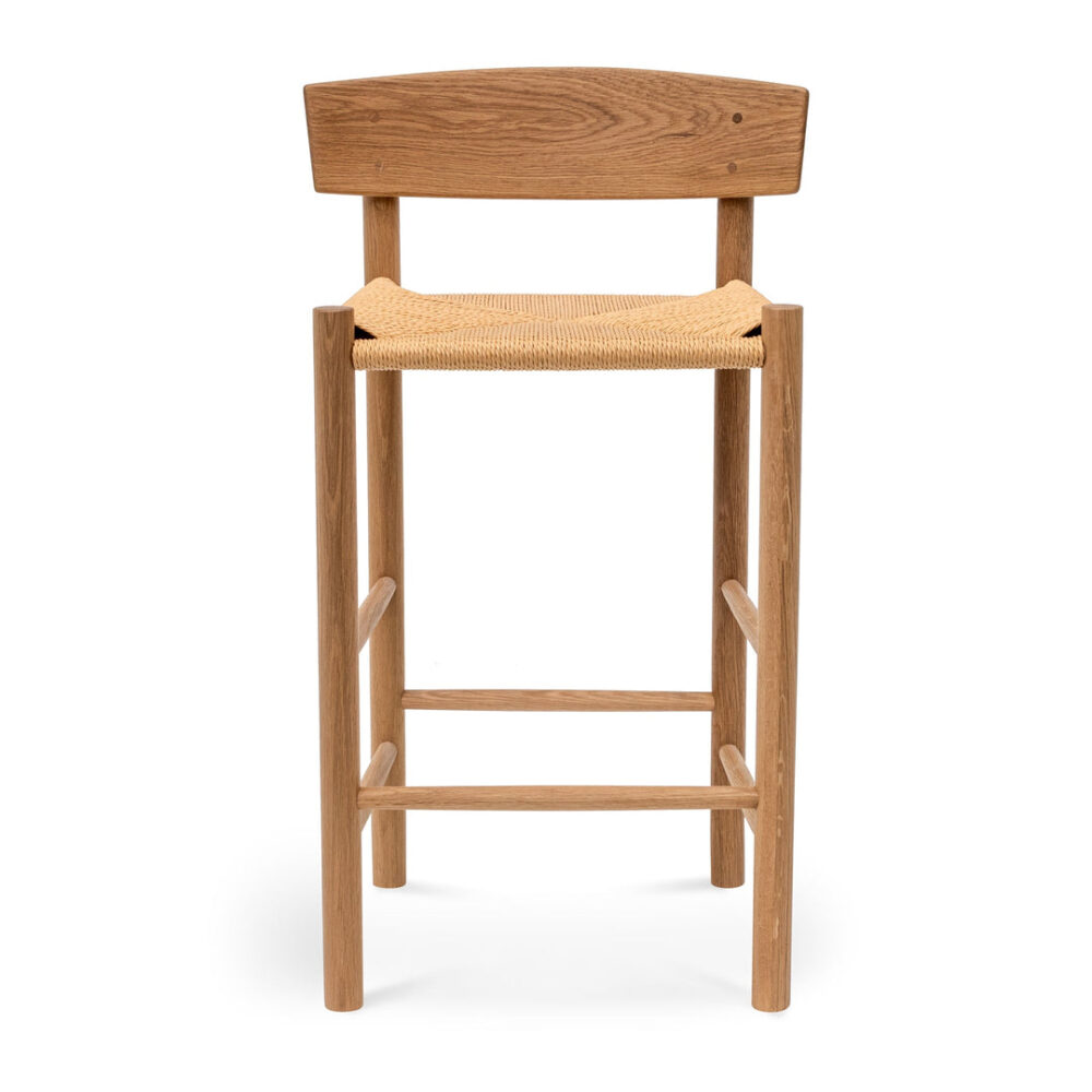 Erika 65cm Bar Stool - Natural with Back Rest - Image 2