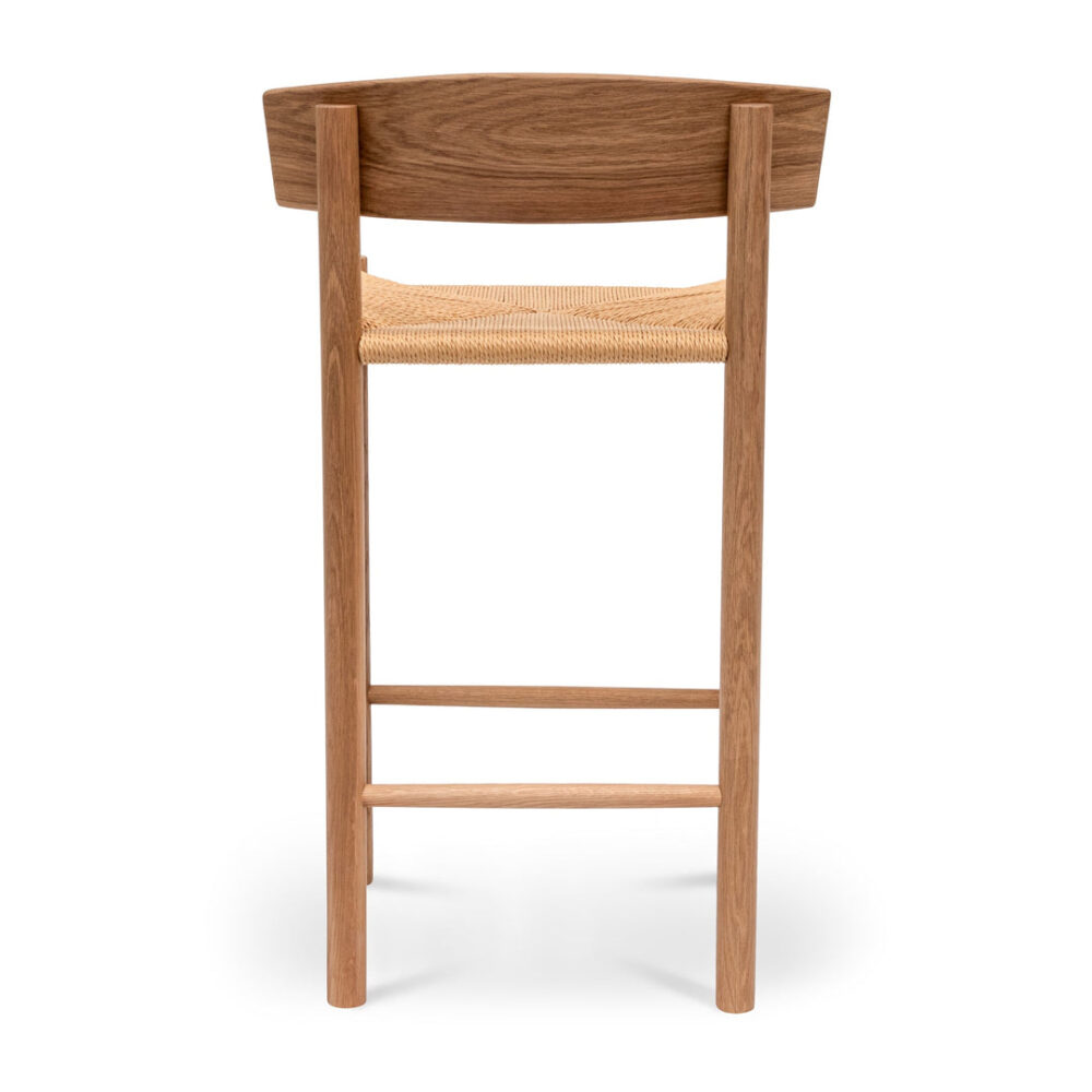 Erika 65cm Bar Stool - Natural with Back Rest - Image 4