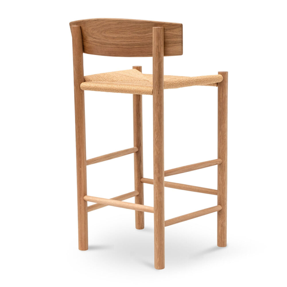 Erika 65cm Bar Stool - Natural with Back Rest - Image 5