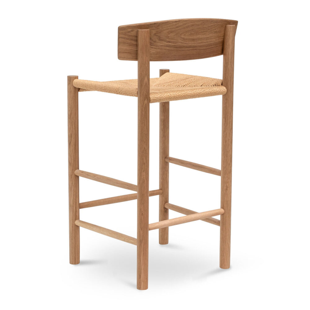 Erika 65cm Bar Stool - Natural with Back Rest - Image 6