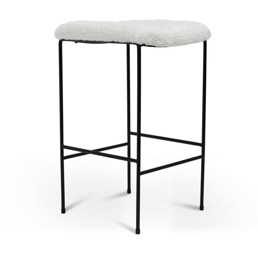 Seymour 65cm Bar Stool - White - Image 3