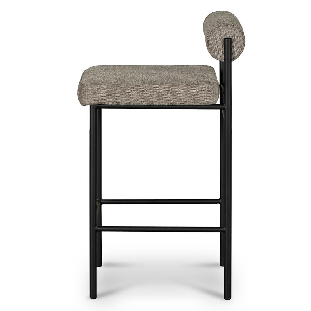 Set of 2 - Shaffer 65cm Fabric Bar Stool - Grey - Image 5