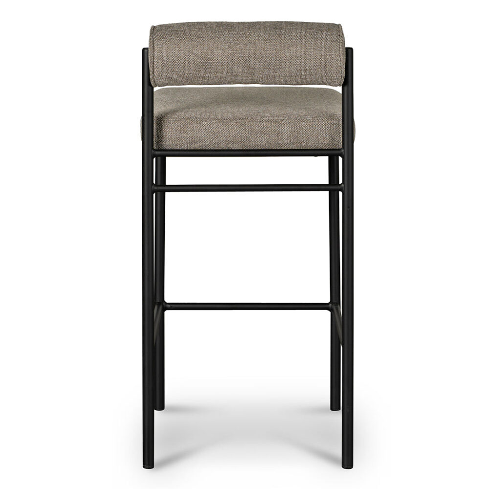 Set of 2 - Shaffer 65cm Fabric Bar Stool - Grey - Image 4