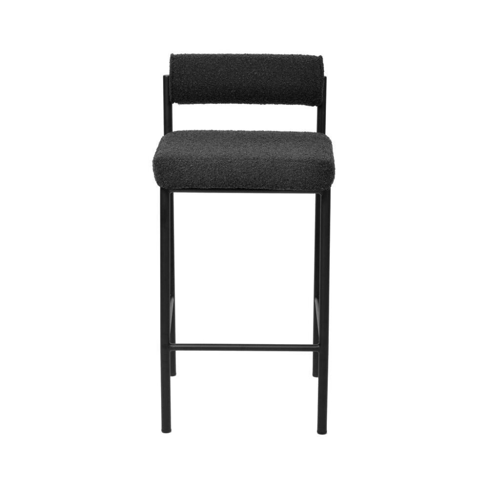 Set of 2 - Shaffer 65cm Bar Stool - Black Boucle - Image 4