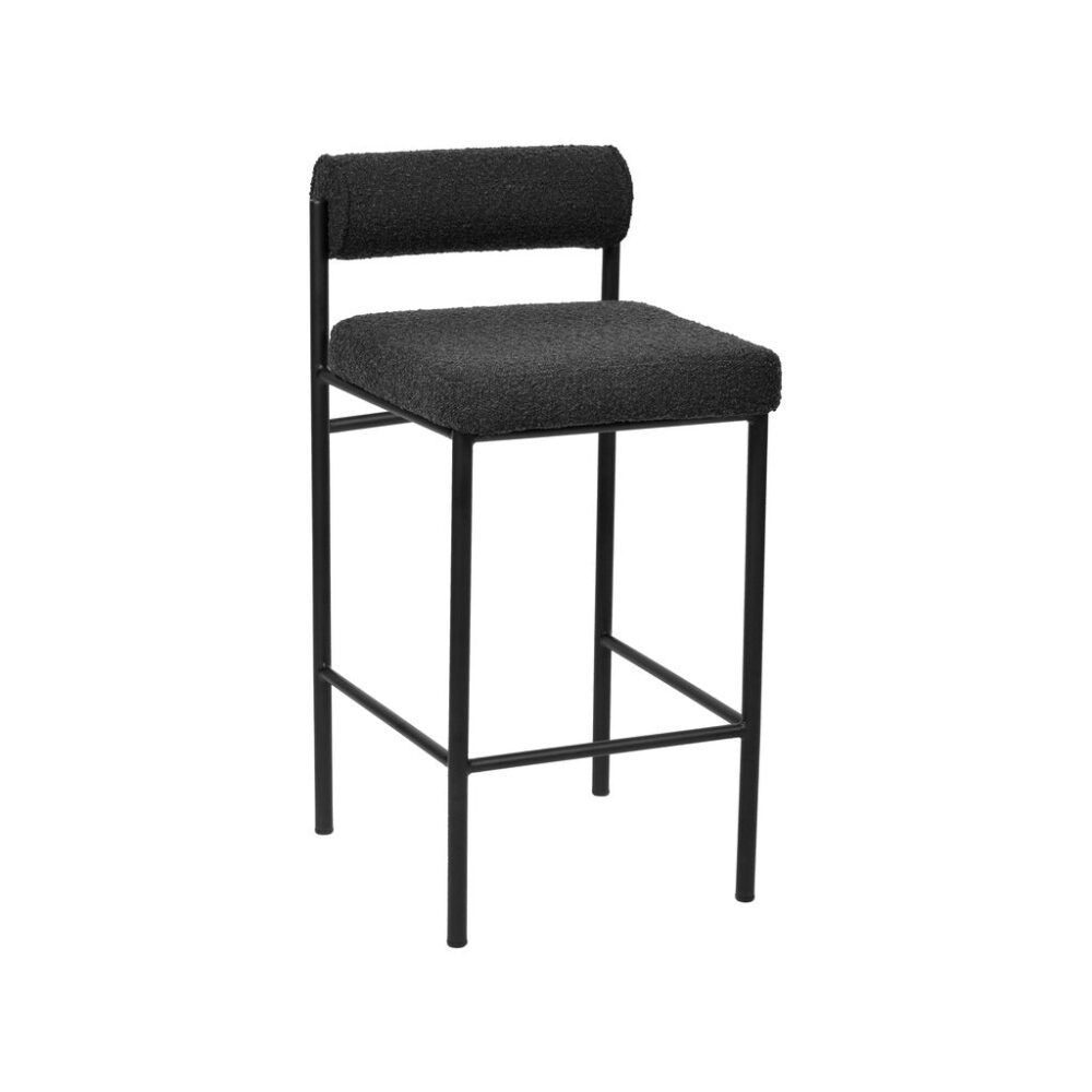 Set of 2 - Shaffer 65cm Bar Stool - Black Boucle - Image 2