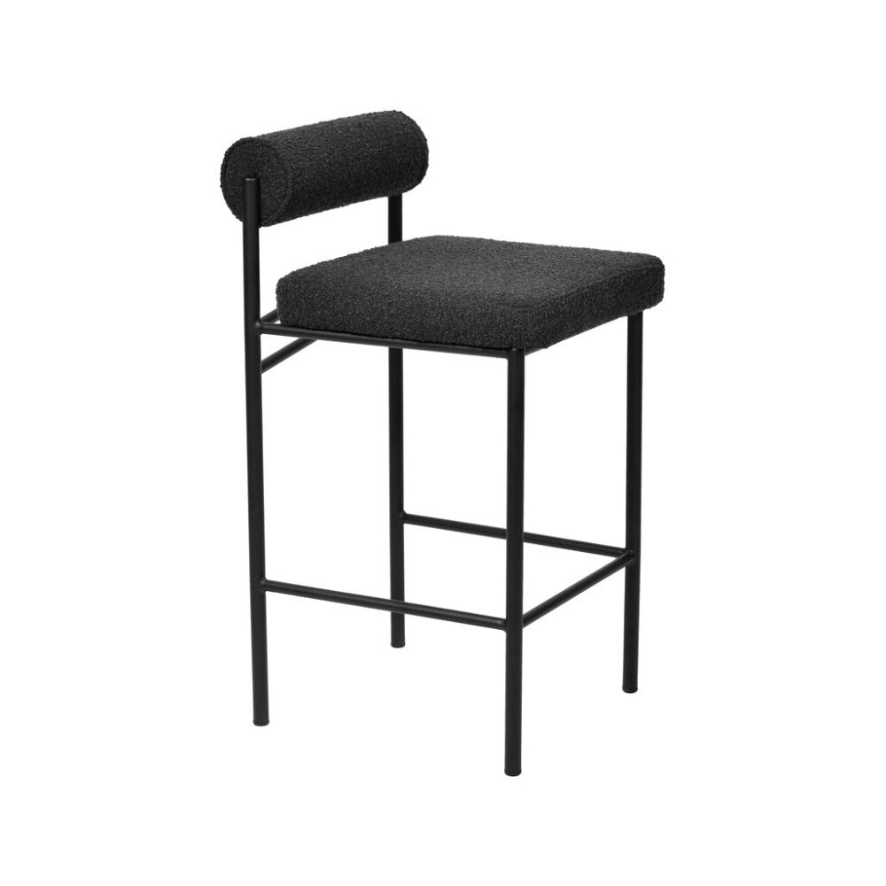 Set of 2 - Shaffer 65cm Bar Stool - Black Boucle - Image 5