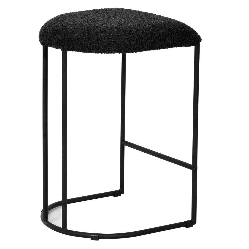 Set of 2 - Galvan 65cm Bar Stool - Black Boucle - Image 7