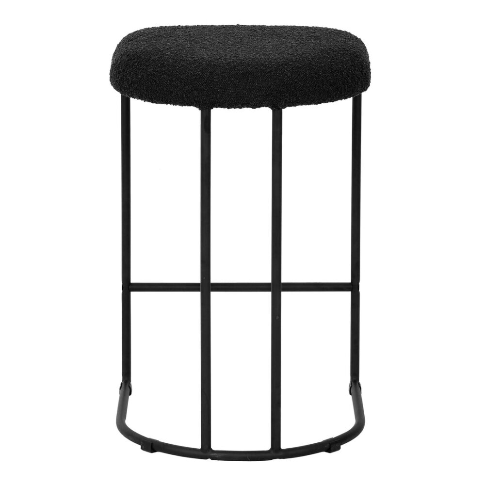 Set of 2 - Galvan 65cm Bar Stool - Black Boucle - Image 8