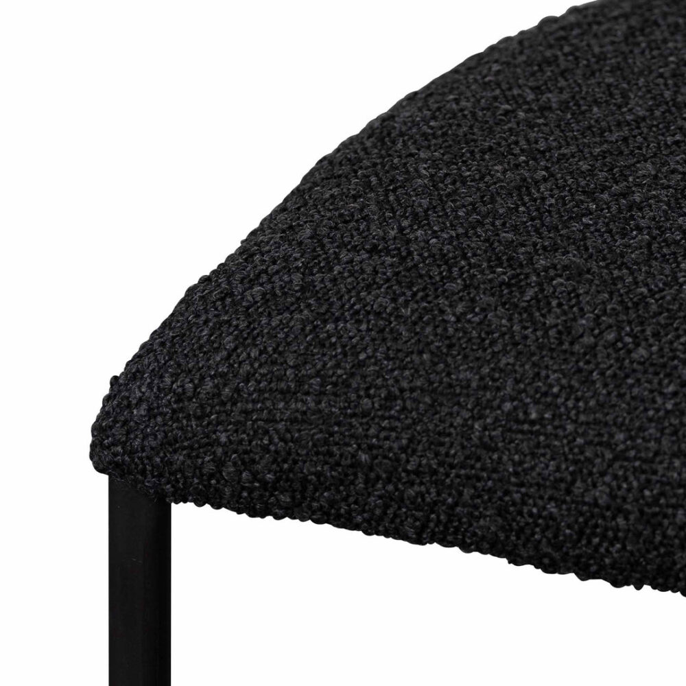 Set of 2 - Galvan 65cm Bar Stool - Black Boucle - Image 4