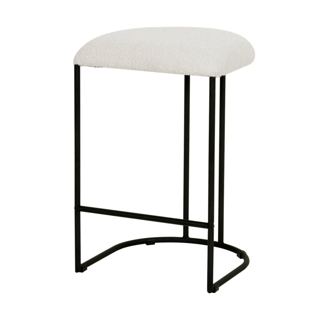 Set of 2 - Galvan 65cm Bar Stool - Ivory White Boucle - Image 2