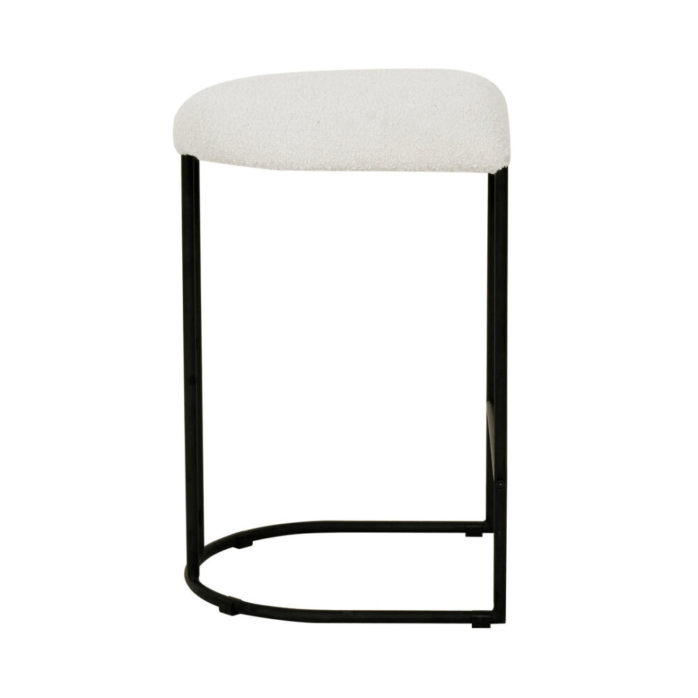 Set of 2 - Galvan 65cm Bar Stool - Ivory White Boucle - Image 8