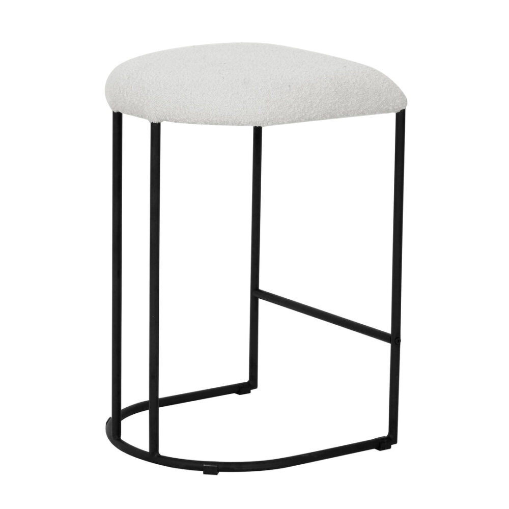 Set of 2 - Galvan 65cm Bar Stool - Ivory White Boucle - Image 9