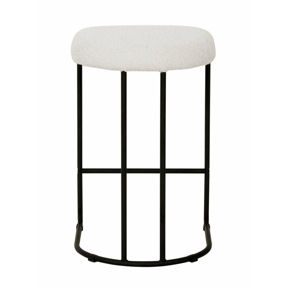 Set of 2 - Galvan 65cm Bar Stool - Ivory White Boucle - Image 10