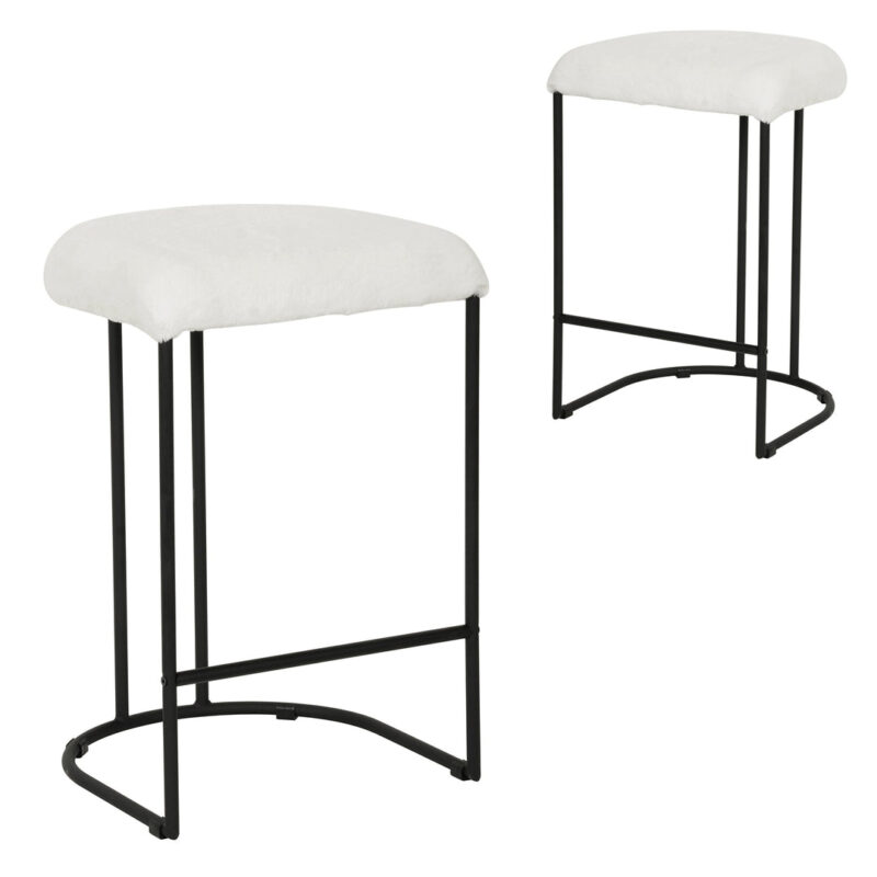 Set of 2 - Galvan 65cm Bar Stool - Cloud Fur