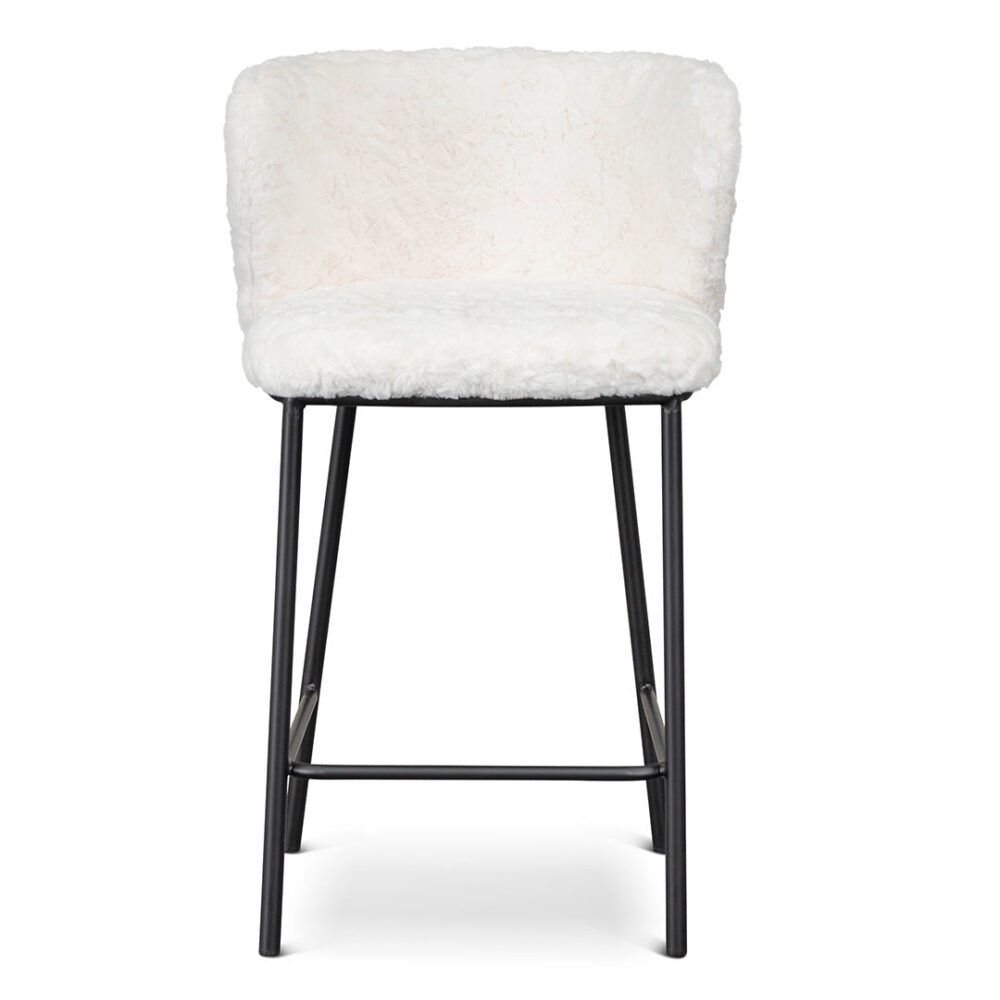 Set of 2 - Flossie 65cm Fabric Bar Stool - Cloud Fur - Image 2