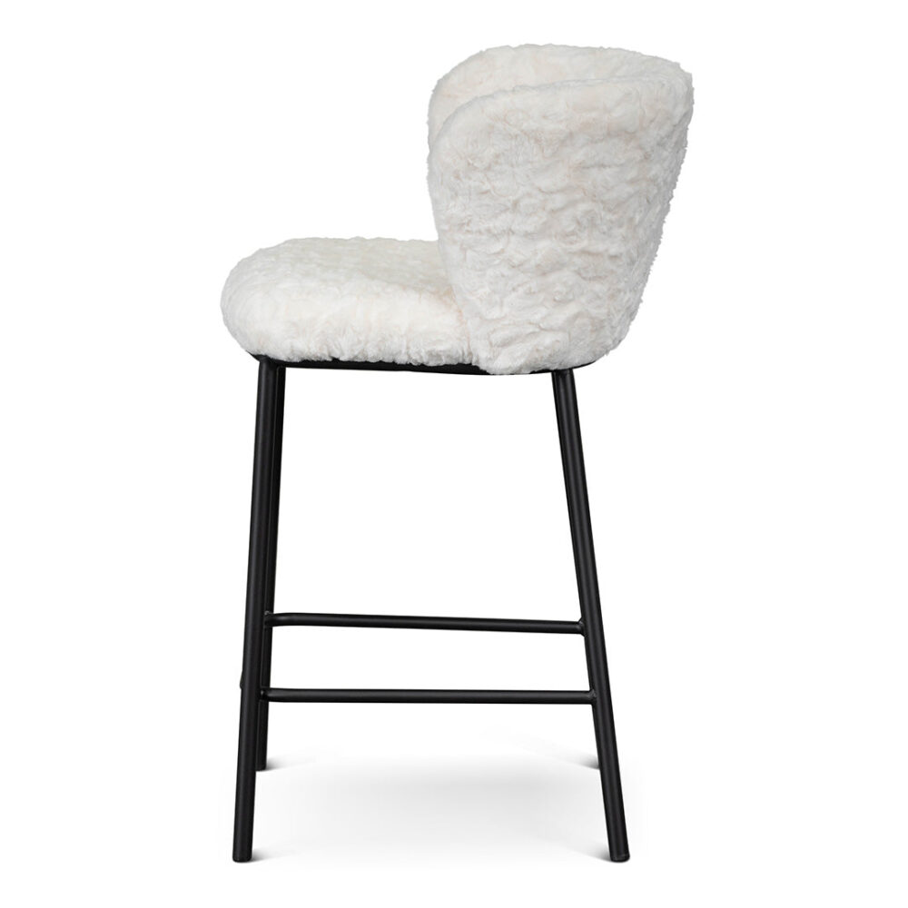 Set of 2 - Flossie 65cm Fabric Bar Stool - Cloud Fur - Image 4