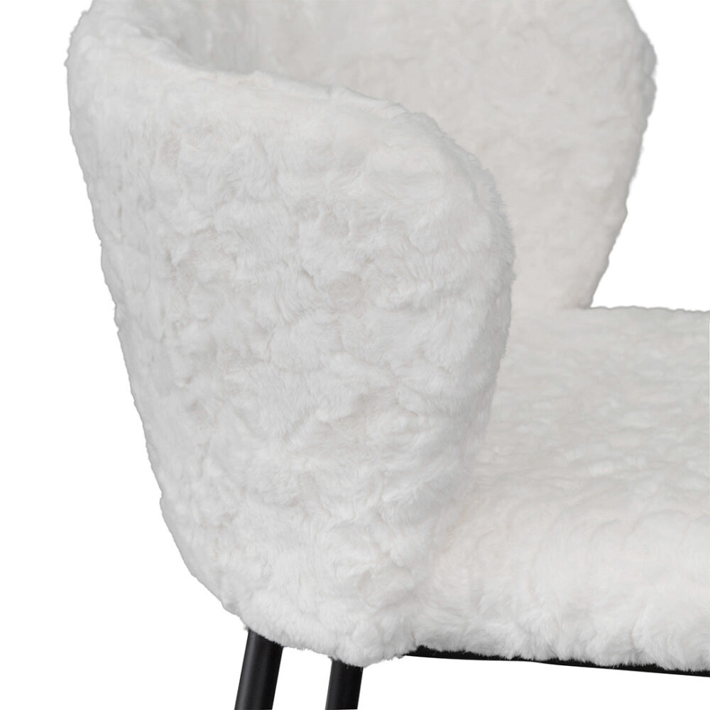 Set of 2 - Flossie 65cm Fabric Bar Stool - Cloud Fur - Image 5