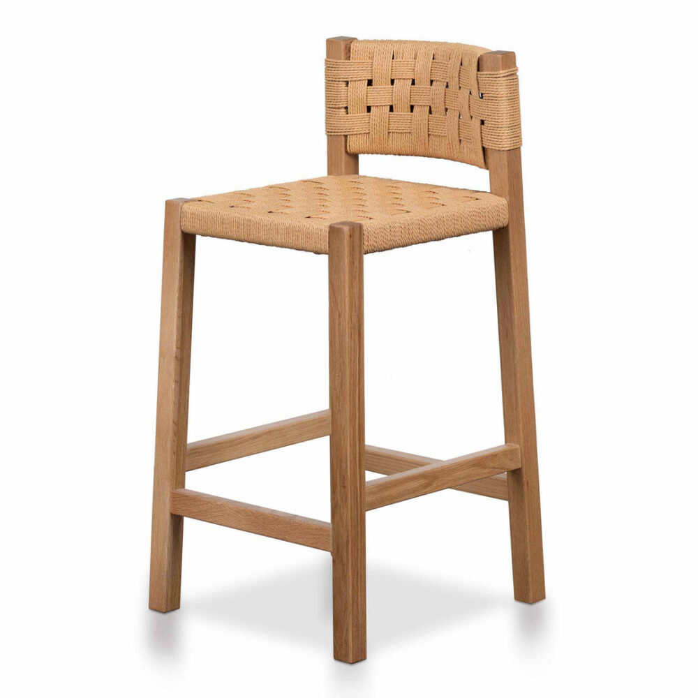 Jolen Rattan Bar Stool - Natural with Back