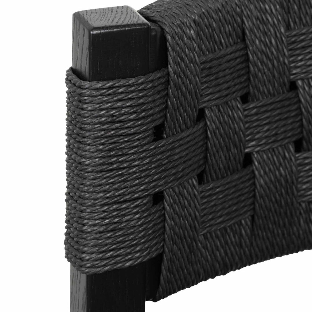 Jolen Rattan Bar Stool - Black with Back - Image 4