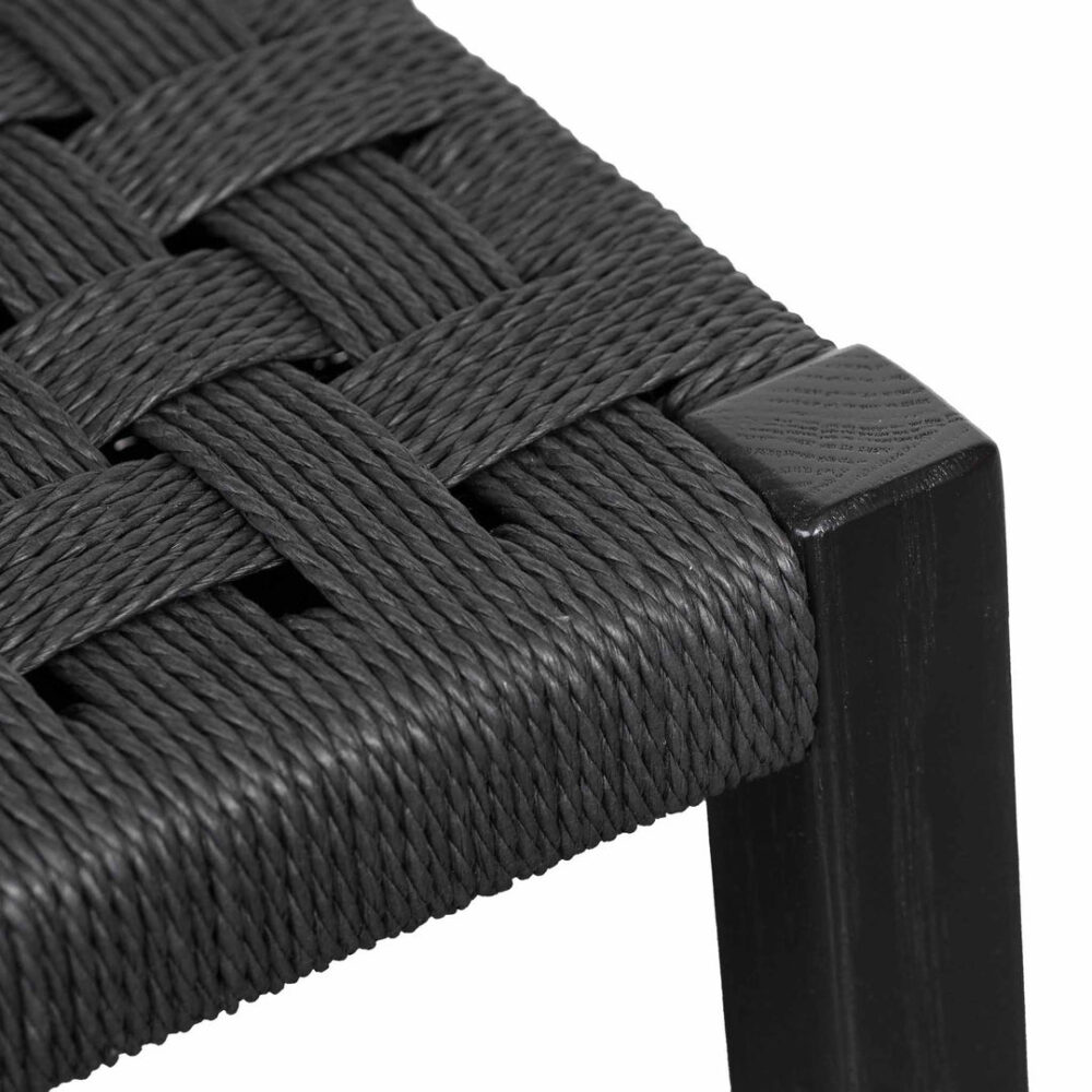 Jolen Rattan Bar Stool - Black with Back - Image 10