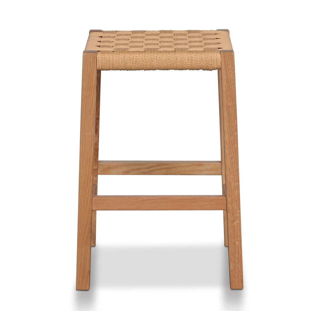 Jolen 65cm Rattan Bar Stool - Natural - Image 7