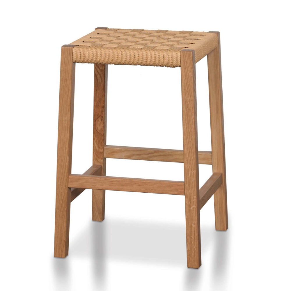 Jolen 65cm Rattan Bar Stool - Natural - Image 4