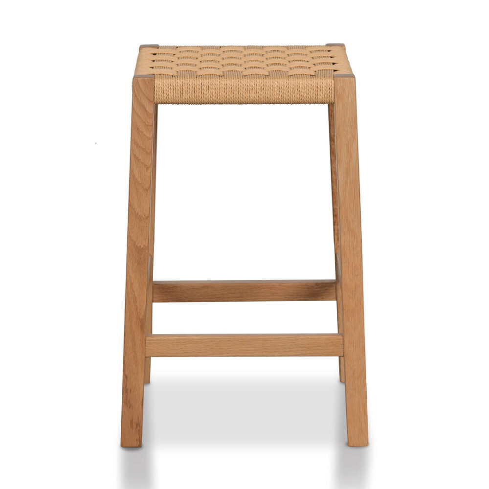 Jolen 65cm Rattan Bar Stool - Natural - Image 6